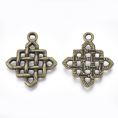 Tibetan Style Alloy Pendants TIBE-Q092-05AB-RS-1