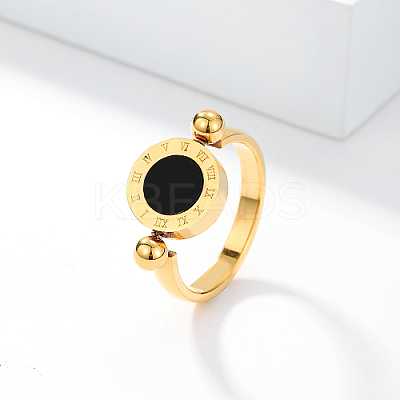 Roman Numerals Brass Finger Ring IJ4807-04-1