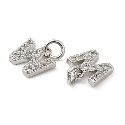 Brass Micro Pave Grade AAA Cubic Zirconia Charms LS-ZIRC-P067-11P-W-NR-1