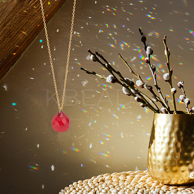 8Pcs Glass Teardrop Pendant Decorations HJEW-PH01772-1