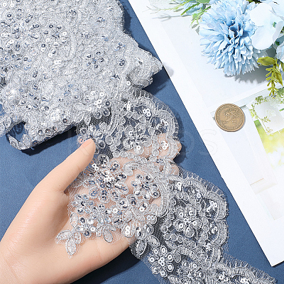 3 Yards Polyester Flower Lace Ribbon OCOR-GF0005-61-1