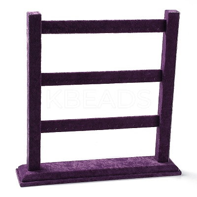 3-Tier Wood Covered with Velvet Earring Display Stands NDIS-Q027-06A-1