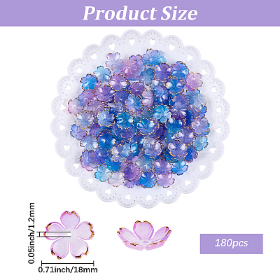 180Pcs Acrylic Bead Caps OACR-PA0001-37C-1