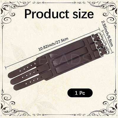 1Pc Trendy Unisex Punk Rock Style Leather Wide Wristband Bracelets BJEW-CL0001-03-1