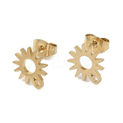 Ion Plating(IP) 304 Stainless Steel Stud Earring Findings X-STAS-I206-01G-1