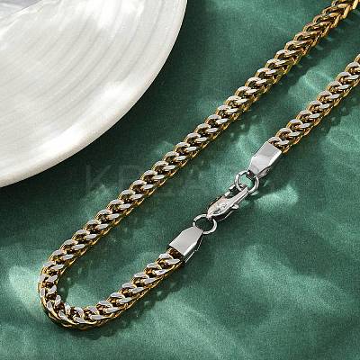 5MM 304 Stainless Steel Wheat Chain Necklaces for Women Men NJEW-Z093-04G-1