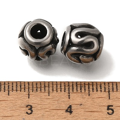 304 Stainless Steel European Beads STAS-D191-04G-AS-1