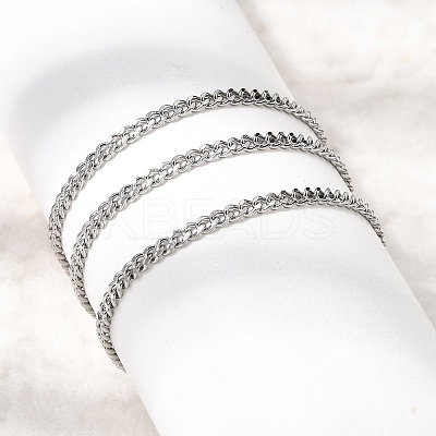 12Pcs 2.2MM 304 Stainless Steel Twisted Chain Necklaces for Men Women NJEW-H093-17P-04-1