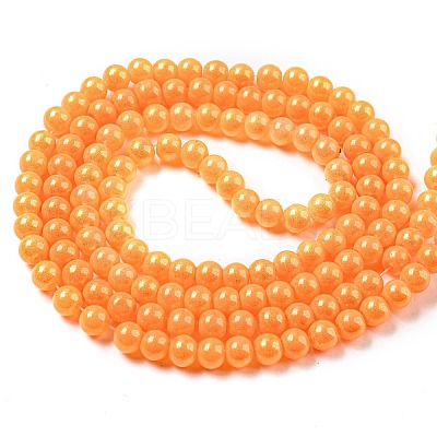 Spray Painted Glass Round Bead Strands DGLA-Q015-6mm-36-1