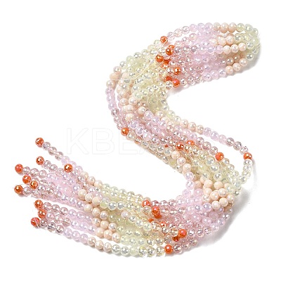 Electroplate Glass Beads Strands EGLA-D300-06-6mm-16-1