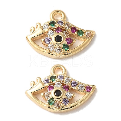 Brass Micro Pave Clear Cubic Zirconia Pendants KK-Q031-47G-05-1