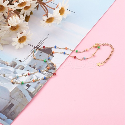 Stainless Steel Satellite Chain Necklaces NJEW-JN03408-1