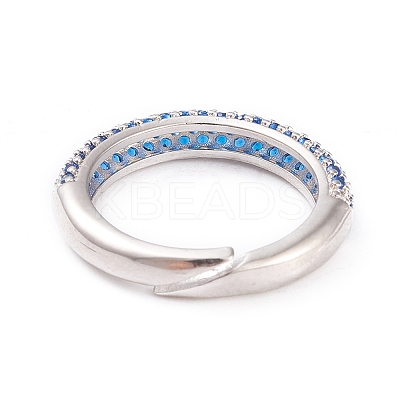 Adjustable Brass Micro Pave Cubic Zirconia Cuff Rings RJEW-L098-007E-P-1