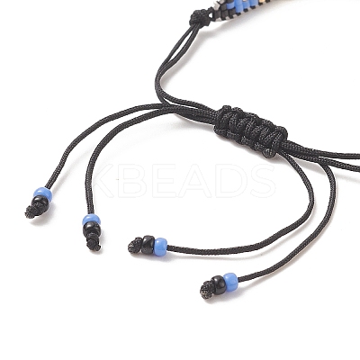 Handmade Japanese Seed Evil Eye Braided Bead Bracelets BJEW-MZ00018-01-1