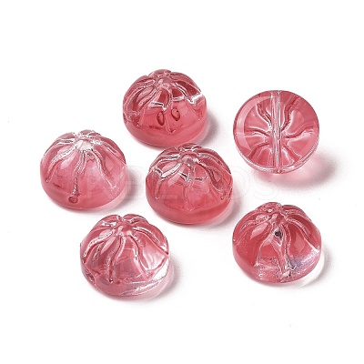 Transparent Spray Painted Glass Beads GLAA-I050-09D-1
