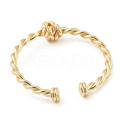 Brass Twist Knot Open Cuff Rings X-RJEW-K254-03G-1