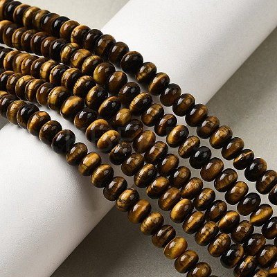 Natural Tiger Eye Beads Strands G-A275-B01-4x6mm-1