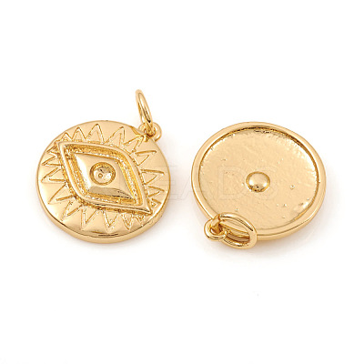 Brass Pendant Rhinestone Settings KK-I672-46G-1
