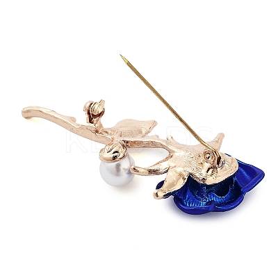 Valentine's Day Rose Zinc Alloy Crystal Rhinestone Brooches LS-JEWB-I031-02A-1