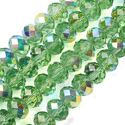 Electroplate Transparent Glass Beads Strands EGLA-A046-01C-04-1