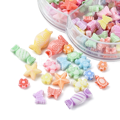 260Pcs 7 Style Craft Style Acrylic Beads MACR-FS0001-38-1
