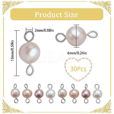 30Pcs Natural Freshwater Pearl Connector Charms FIND-SC0005-39-1