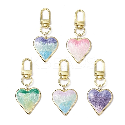 Heart 304 Stainless Steel Enamel Pendant Decorations HJEW-JM02901-1