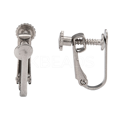 Tarnish Resistant 304 Stainless Steel Clip-on Earring Settings X-STAS-Q227-01-1