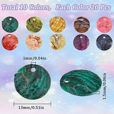 200Pcs 10 Colors Spray Painted Natural Akoya Shell Charms SHEL-SC0001-37-1