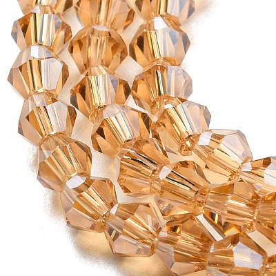 Transparent Electroplate Glass Beads Strands GLAA-F029-4mm-C18-1