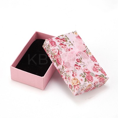 Flower Pattern Cardboard Jewelry Packaging Box CBOX-L007-003D-1