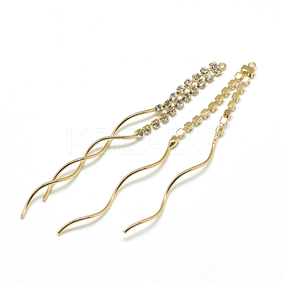 Brass Chain Tassel Big Pendants X-KK-T032-164G-1