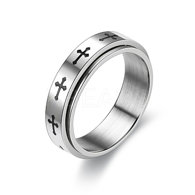 201 Stainless Steel Rotatable Finger Ring RELI-PW0001-018C-01P-1