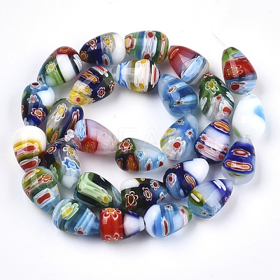 Handmade Millefiori Glass Beads Strands X-LK06Y-1