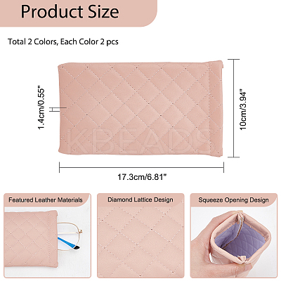 AHADEMAKER 4Pcs 2 Colors PU Imitation Leather Slip-in Glasses Case AJEW-GA0005-22-1