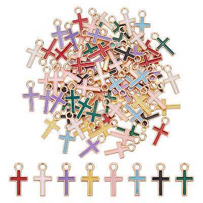 120Pcs 8 Colors Alloy Enamel Pendants FIND-UN0007-73-1