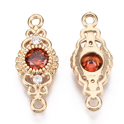 Brass Micro Pave Cubic Zirconia Links Connectors KK-R111-001-A01-1