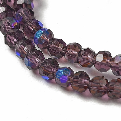 Electroplate Transparent Glass Beads Strands EGLA-A035-T3mm-L15-1