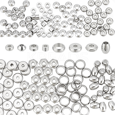 160Pcs 8 Styles 304 Stainless Steel Spacer Beads STAS-AR0001-75-1