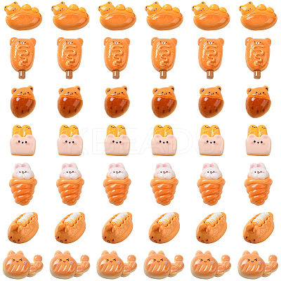 56Pcs 7 Styles Opaque Resin Imitation Food Decoden Cabochons CRES-SC0002-85-1