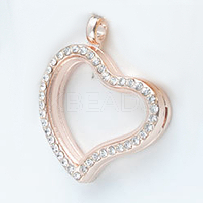 Alloy Photo Frame Pendants ALRI-WH0002-23RG-RS-1