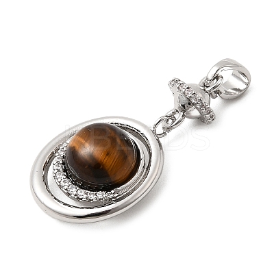 Natural Tiger Eye Pendants KK-G553-04P-1