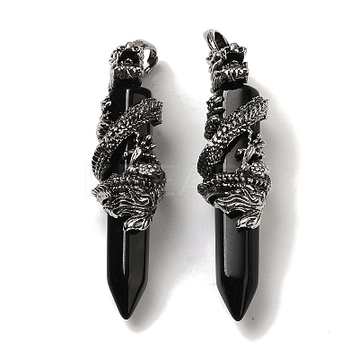 Natural Obsidian Pointed Big Pendants G-D069-01G-AS-1