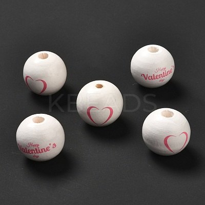 Natural Wood Beads WOOD-C008-02-1