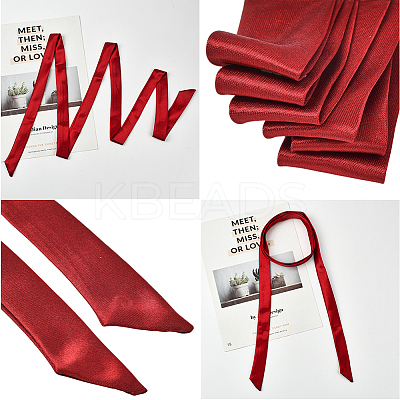 2Pcs Ribbon Long Bow Tie for Women AJEW-SP0003-50B-1