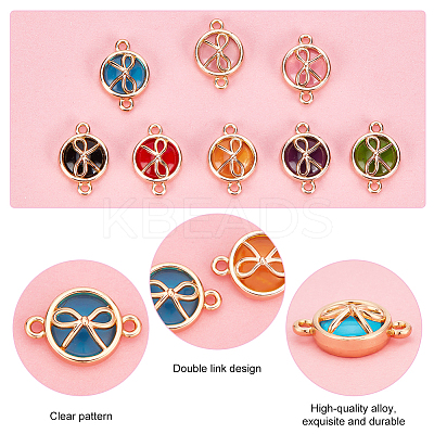 32Pcs 8 Colors Glass connector Charms GLAA-PH0002-22-1
