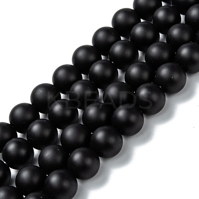 Natural Black Onyx Beads Strands G-Z024-01A-1