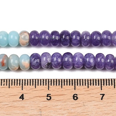 Dyed Natural White Jade & Synthetic Shoushan Stone Beads Strands G-Z135-C12-1