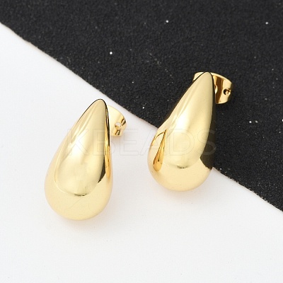 Rack Plating Brass Teardrop Stud Earrings X-EJEW-R150-05G-1
