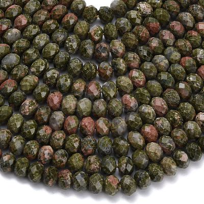Natural Unakite Beads Strands G-Z111-A31-1